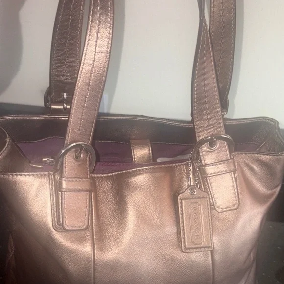 Coach Soho North South Leather Tote Shoulder Bag. Shimmering Bronze in EUC. - Picture 8 of 12